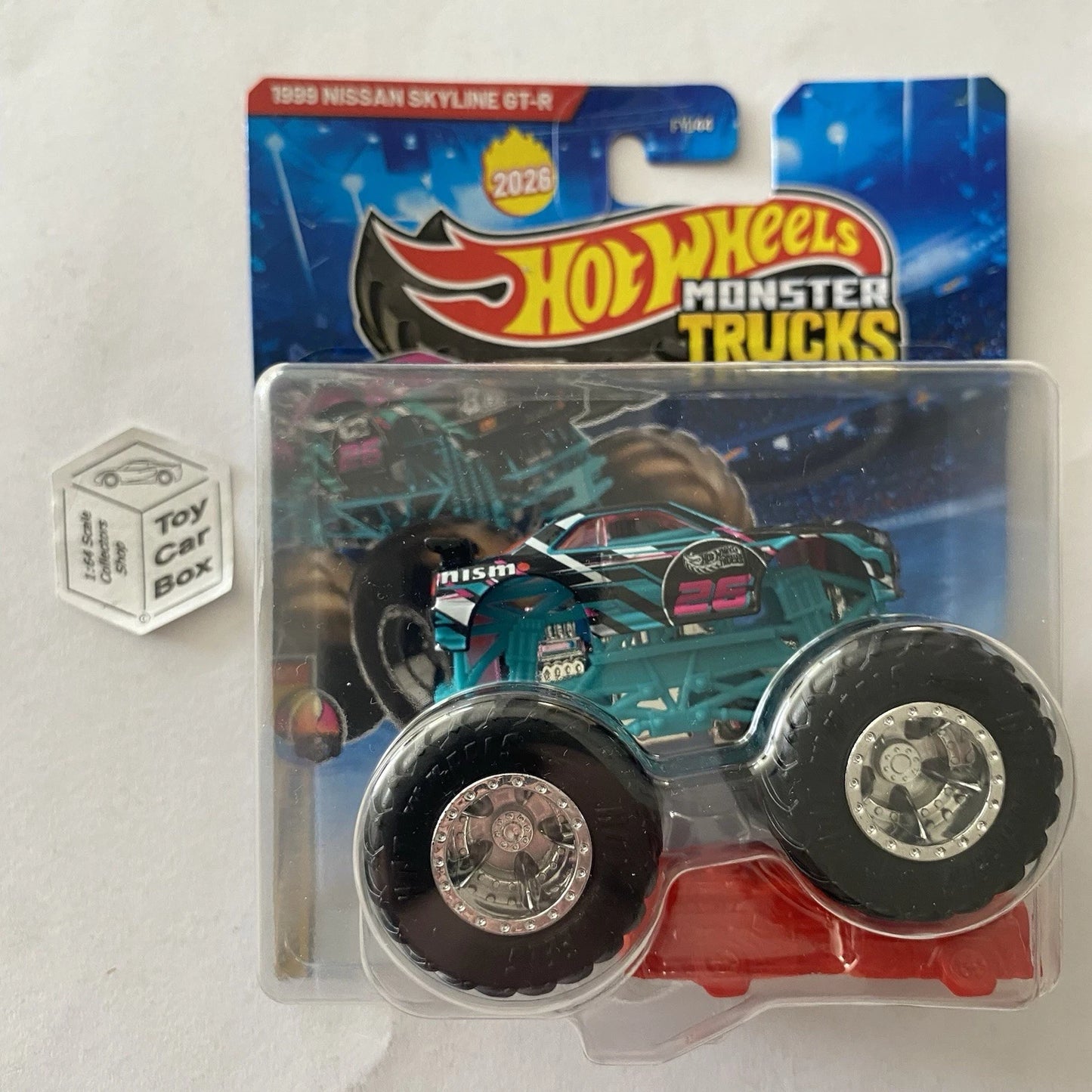 2025 HOT WHEELS Monster Trucks - ‘99 Nissan Skyline GT-R (Corners Not Perfect) E