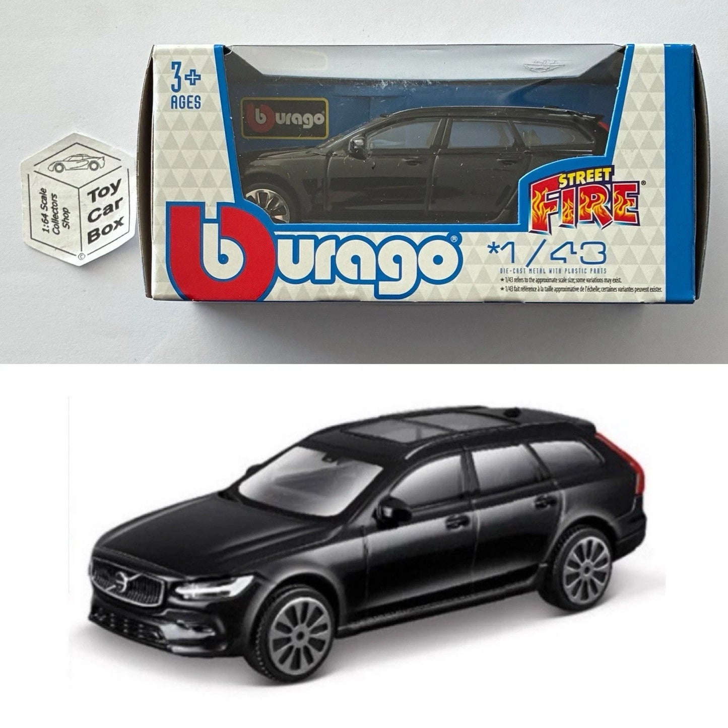 BBURAGO 1/43 - Volvo V90 Cross Country (Black - Street Fire - Boxed) E28g