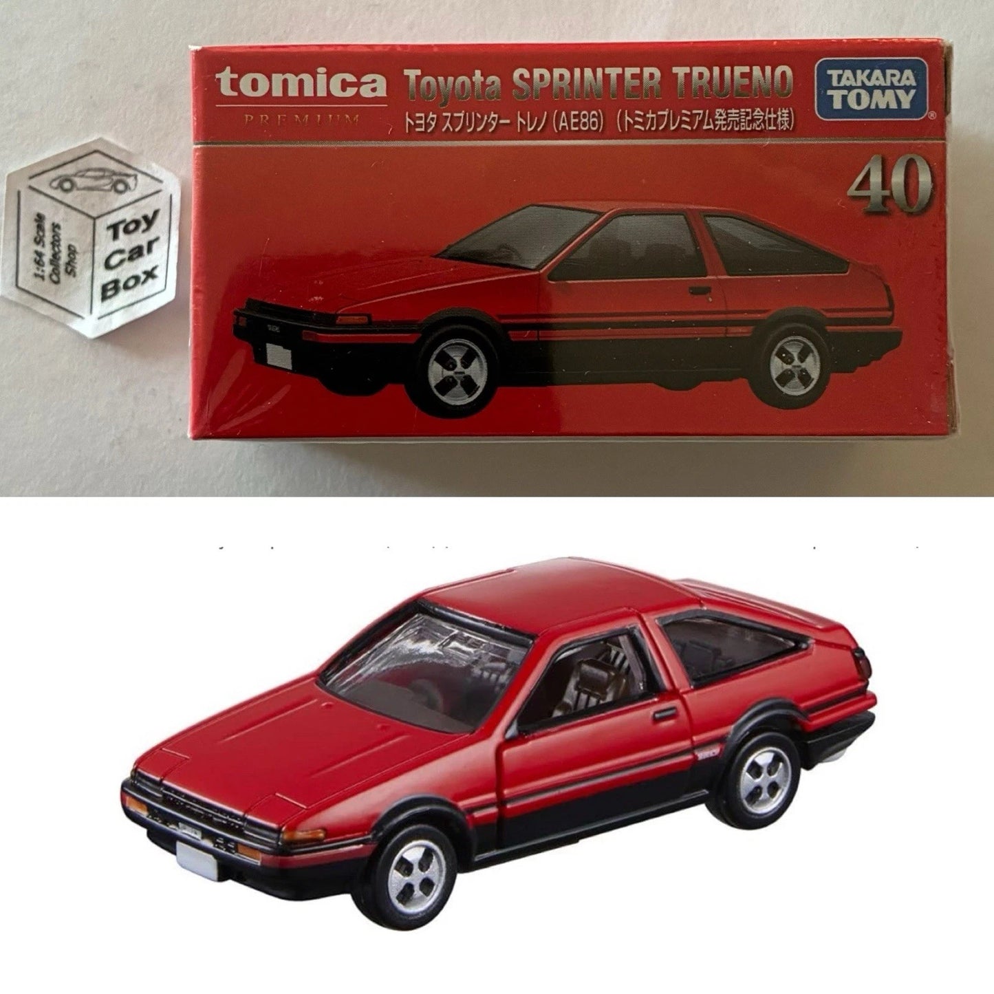 TOMICA Premium #40 - Toyota AE86 Sprinter Trueno (Red First Edition - 1/60) G50g
