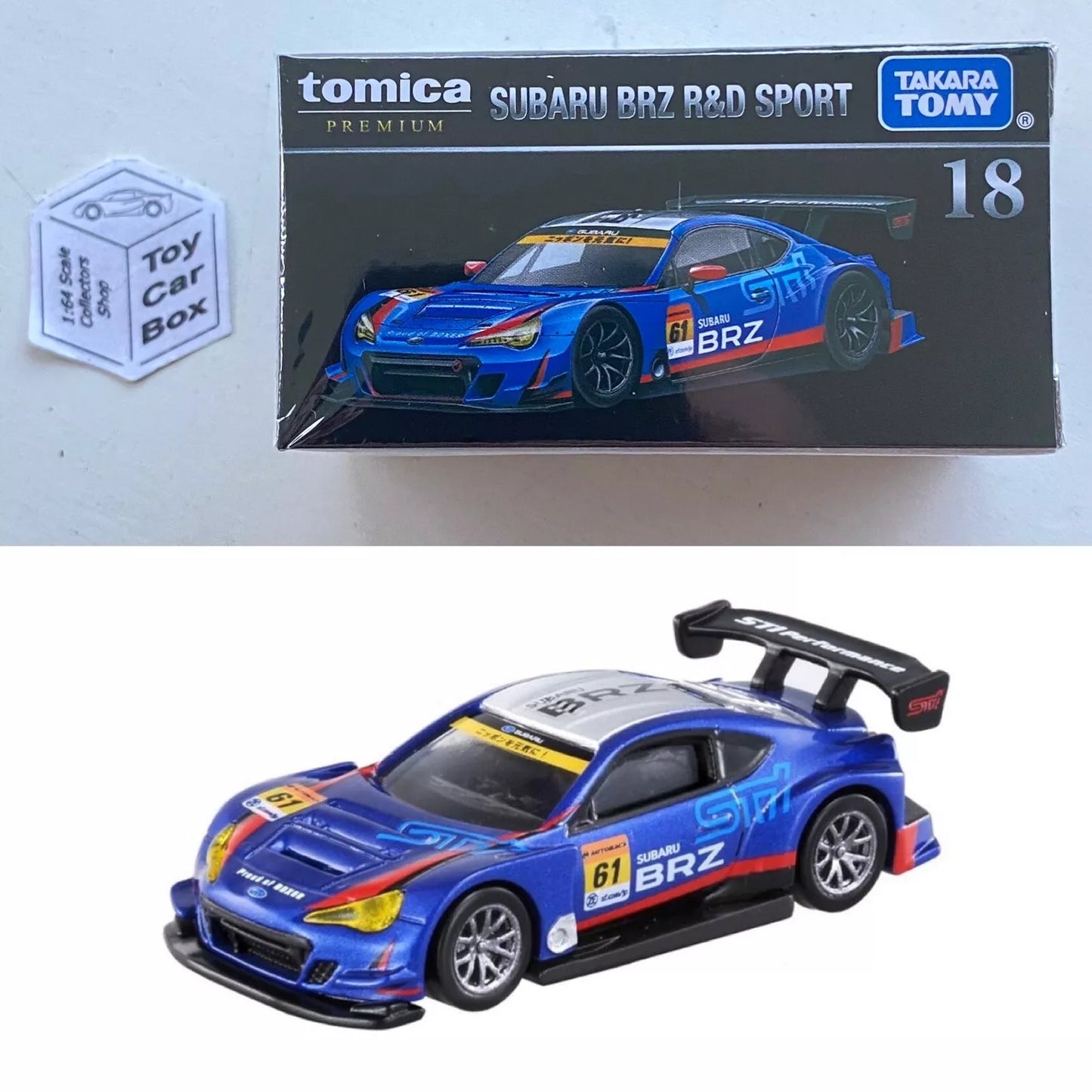 TOMICA Premium #18 - Subaru BRZ R&D Sport (Blue - 1/60 Scale - Boxed) J55g