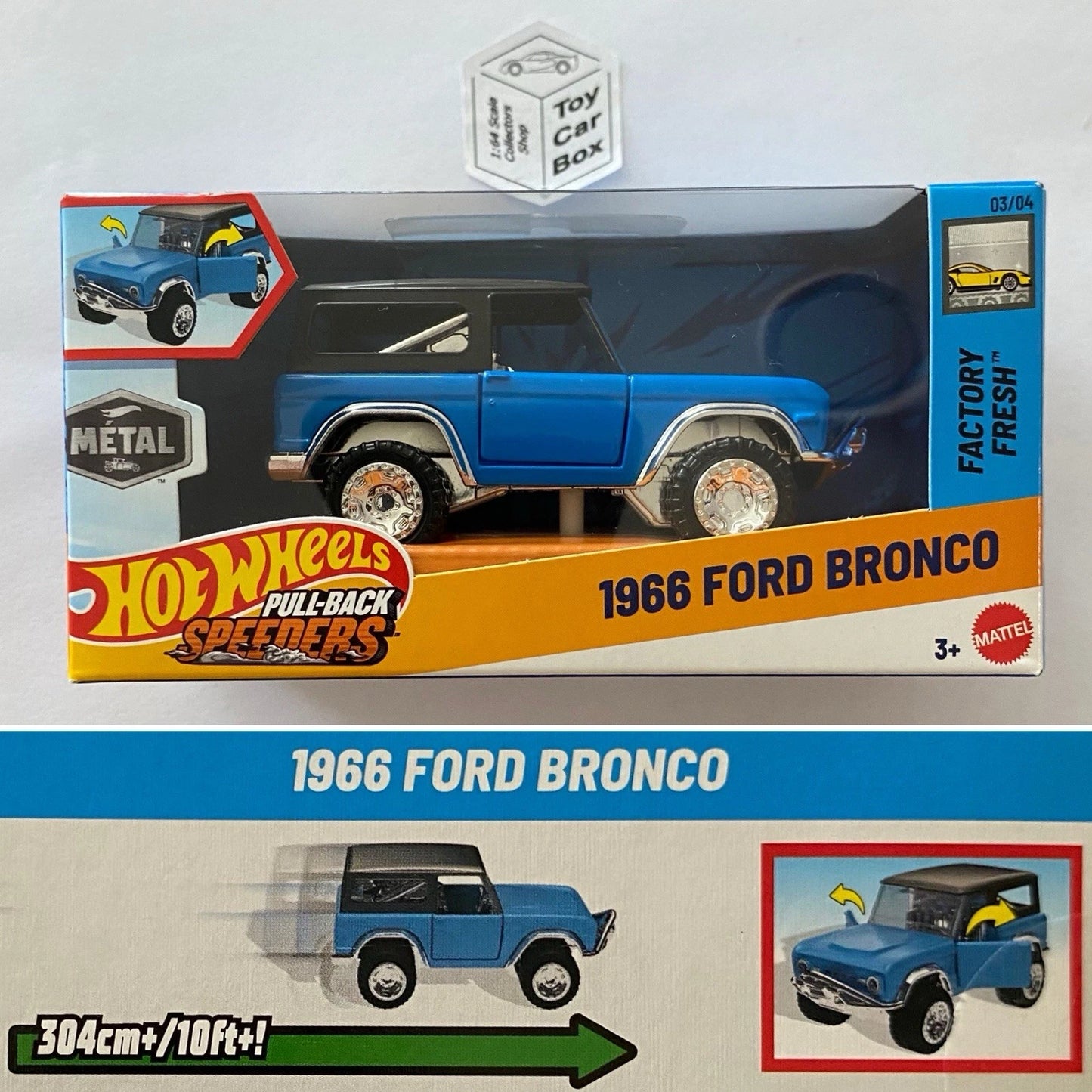 2026 HOT WHEELS 1:43* - 1966 Ford Bronco (Blue - Pull-back Speeders) H64
