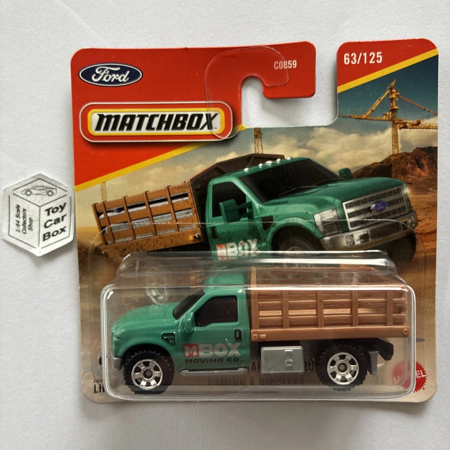 2026 MATCHBOX #63 - Ford F350 Cattle Truck (Green - Short Card) B42g