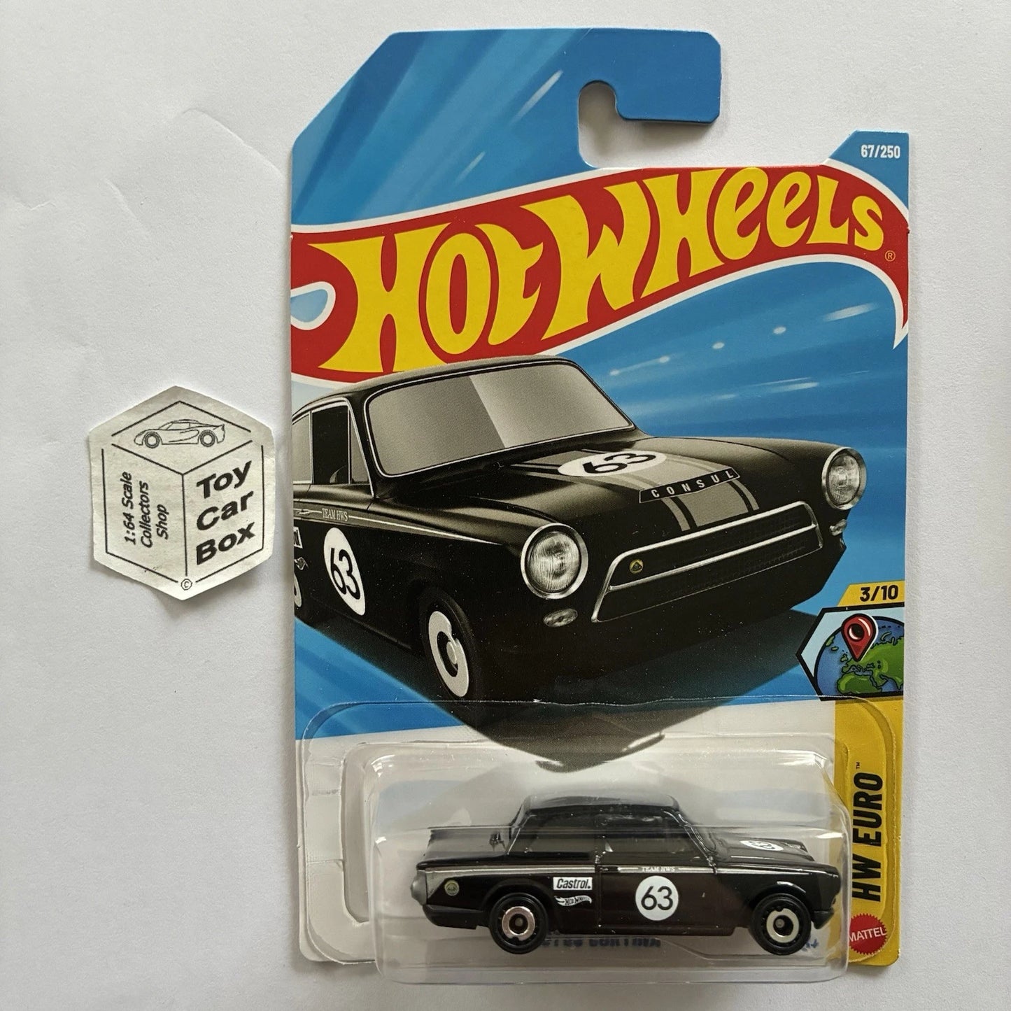 2026 HOT WHEELS #67 - Lotus Cortina (Black #3 HW Euro - Long Card) A44