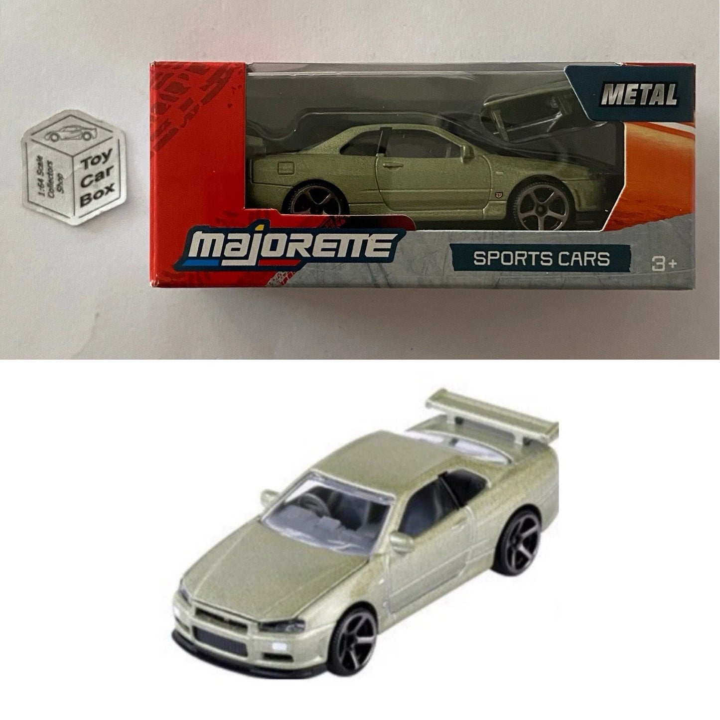 MAJORETTE - Nissan Skyline R34 GT-R (Jade - Sports Cars Box) 1/64 Scale* - E38