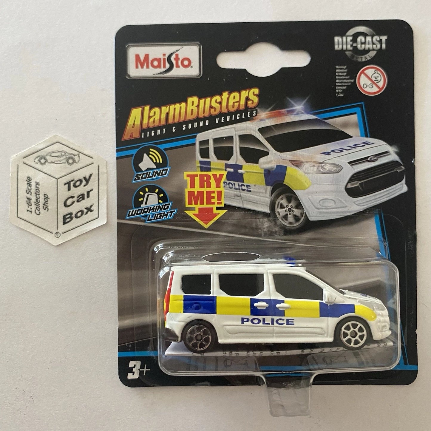 MAISTO 1:64 Alarm Busters - Ford Transit Connect (Police - Lights & Sounds) C30
