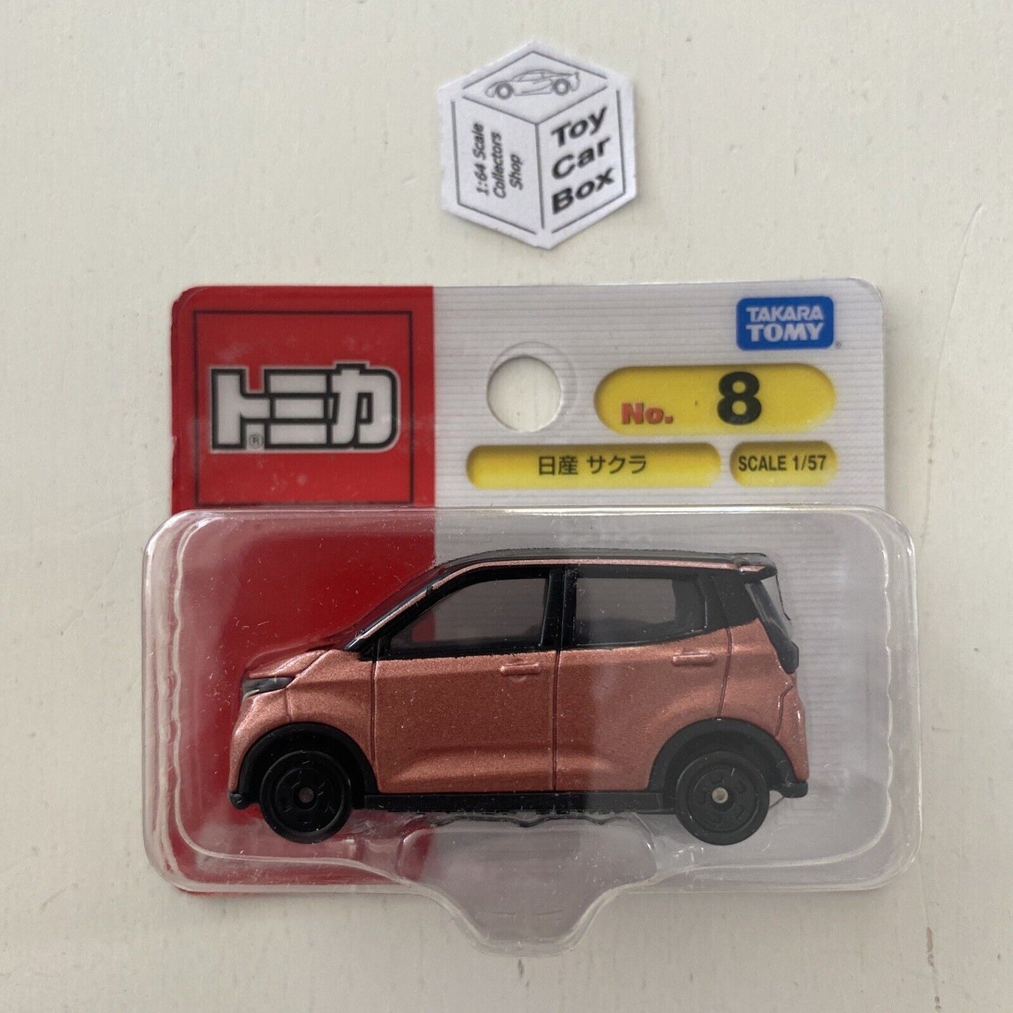 TOMICA Regular #8 - Nissan Sakura (Rose - 1/57 Scale - Blister Not Perfect) G54