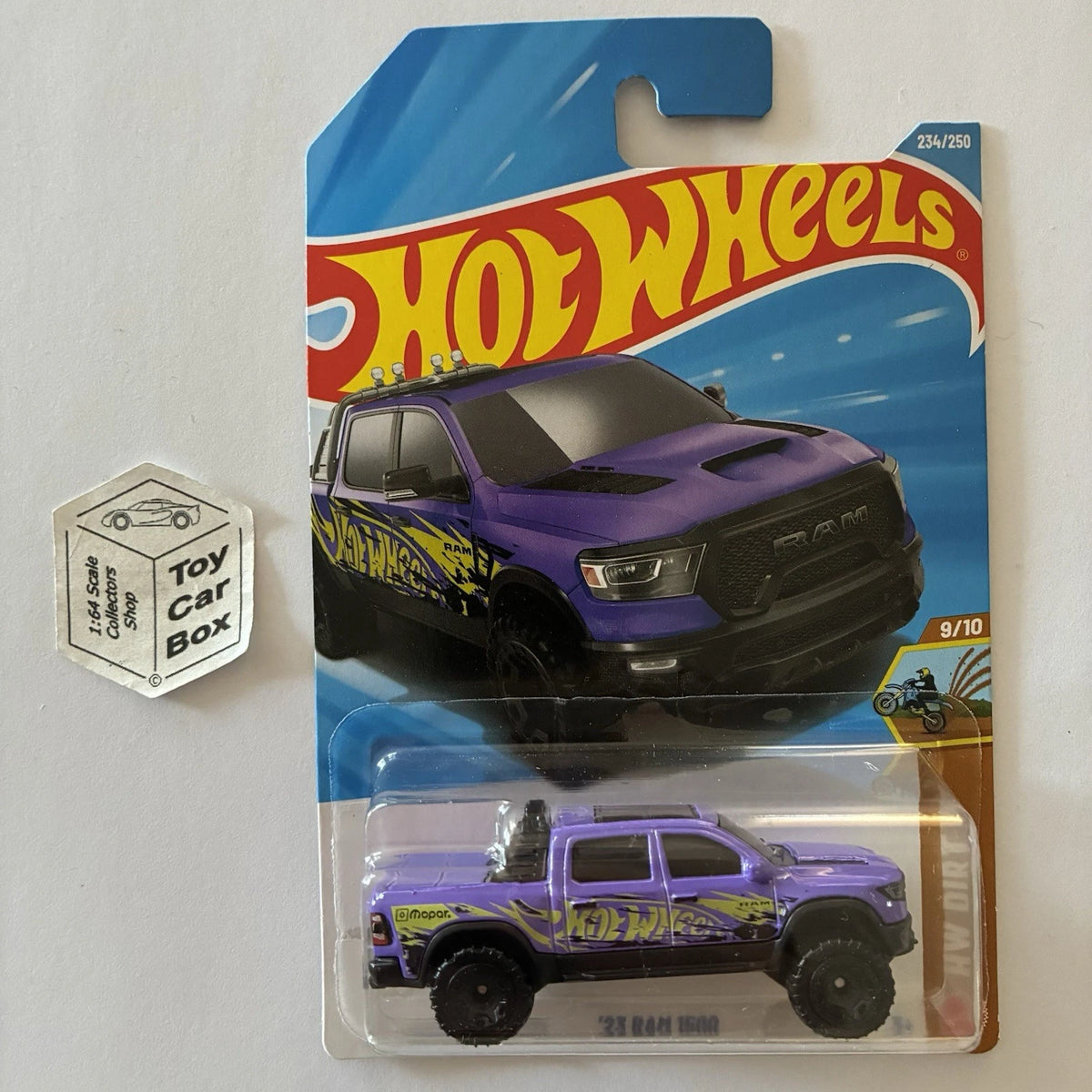 2026 HOT WHEELS #234 - ‘23 Dodge RAM 1500 (Purple #9 HW Dirt - Long Card) A80