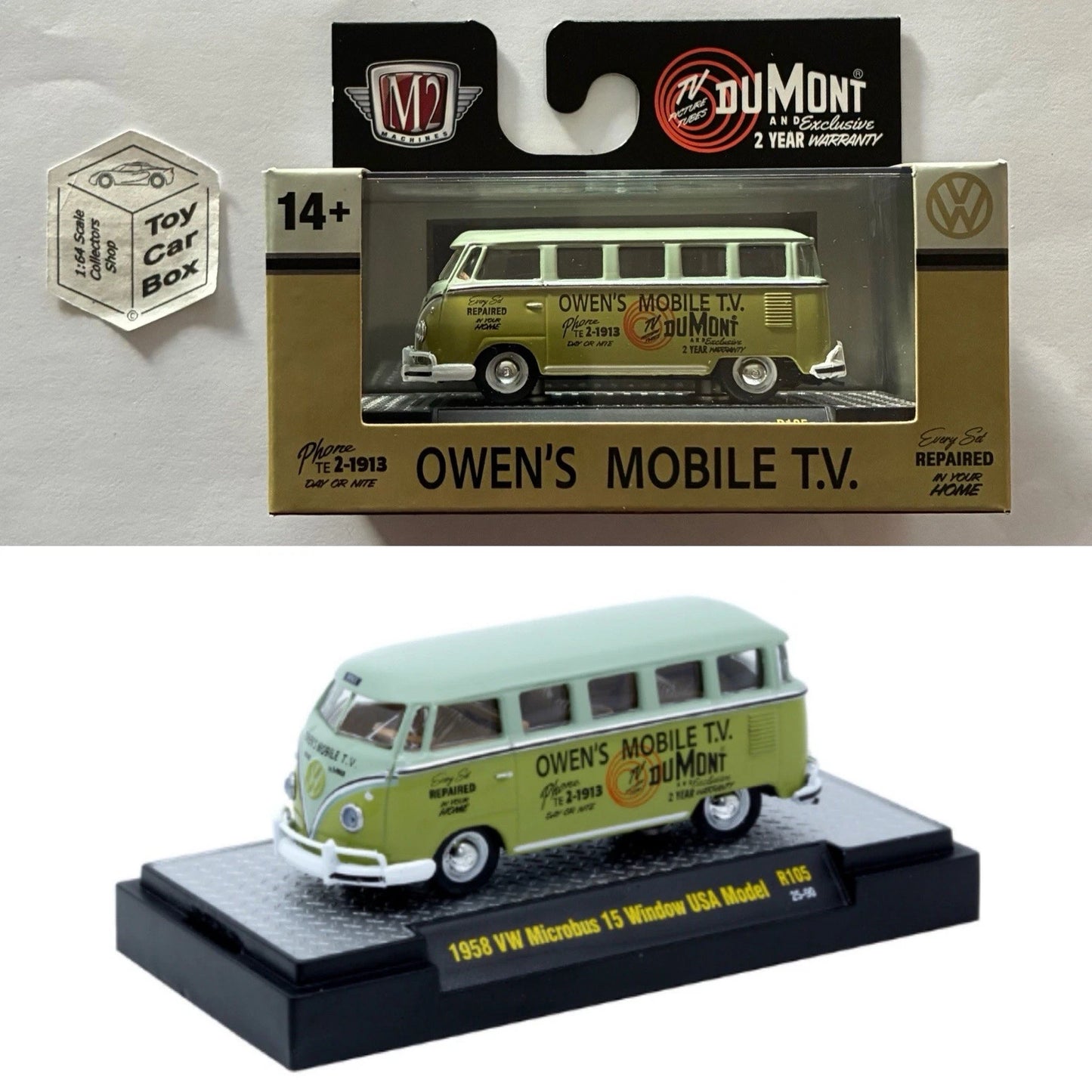 M2 MACHINES - 1958 VW Microbus 15 Window USA (Owen’s - Auto Thentics R105) L92g