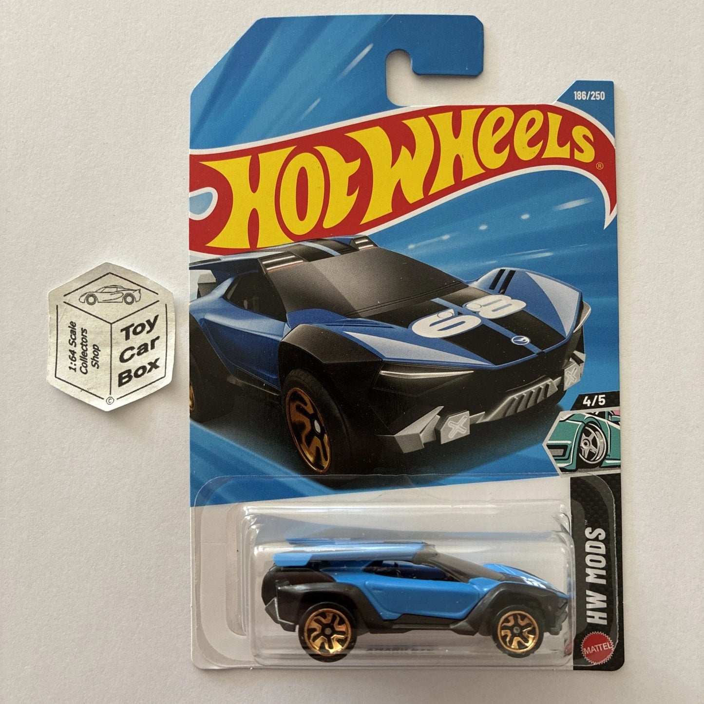 2026 HOT WHEELS #186 - Amaru GTC (Blue #4 HW Mods Treasure Hunt - Long Card) B64