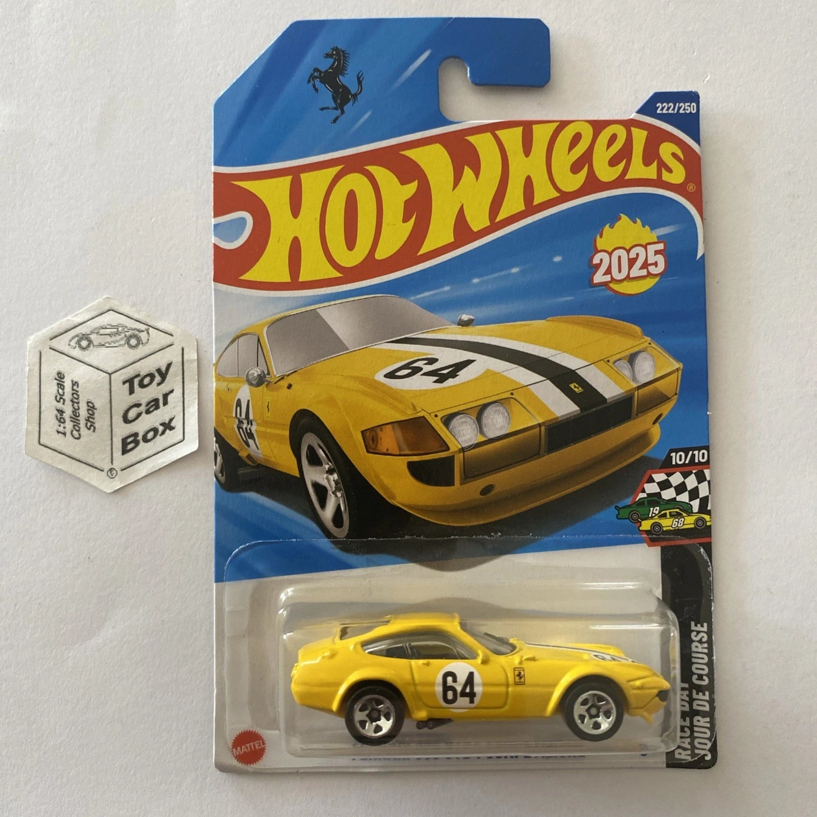 2025 HOT WHEELS #222 - Ferrari 365 GTB4 Competizione (Yellow #10 2025 HOT WHEELS #222 - Ferrari 365 GTB4 Competizione (Yellow #10