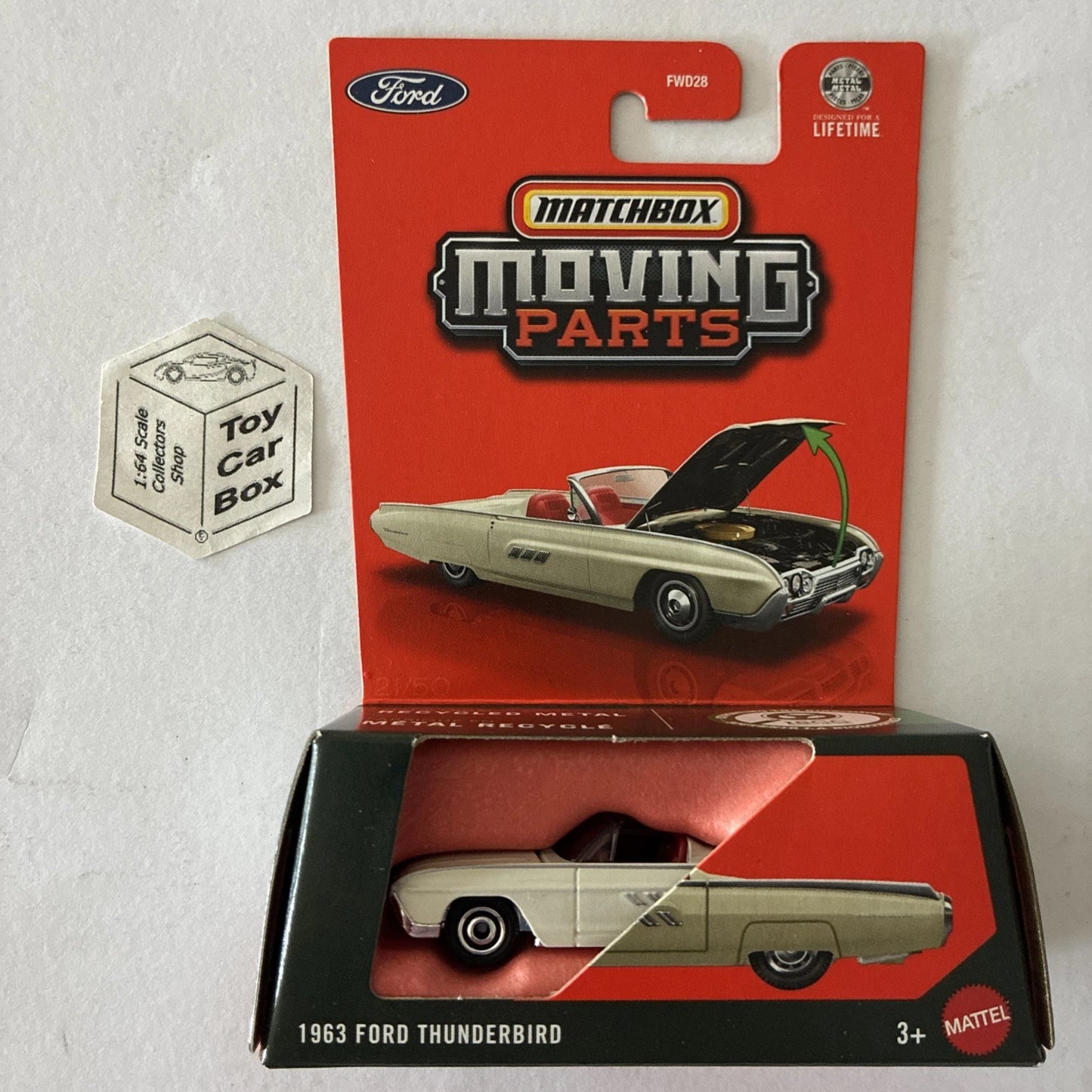 2026 MATCHBOX Moving Parts - 1963 Ford Thunderbird (White #21 Opening Hood) F00