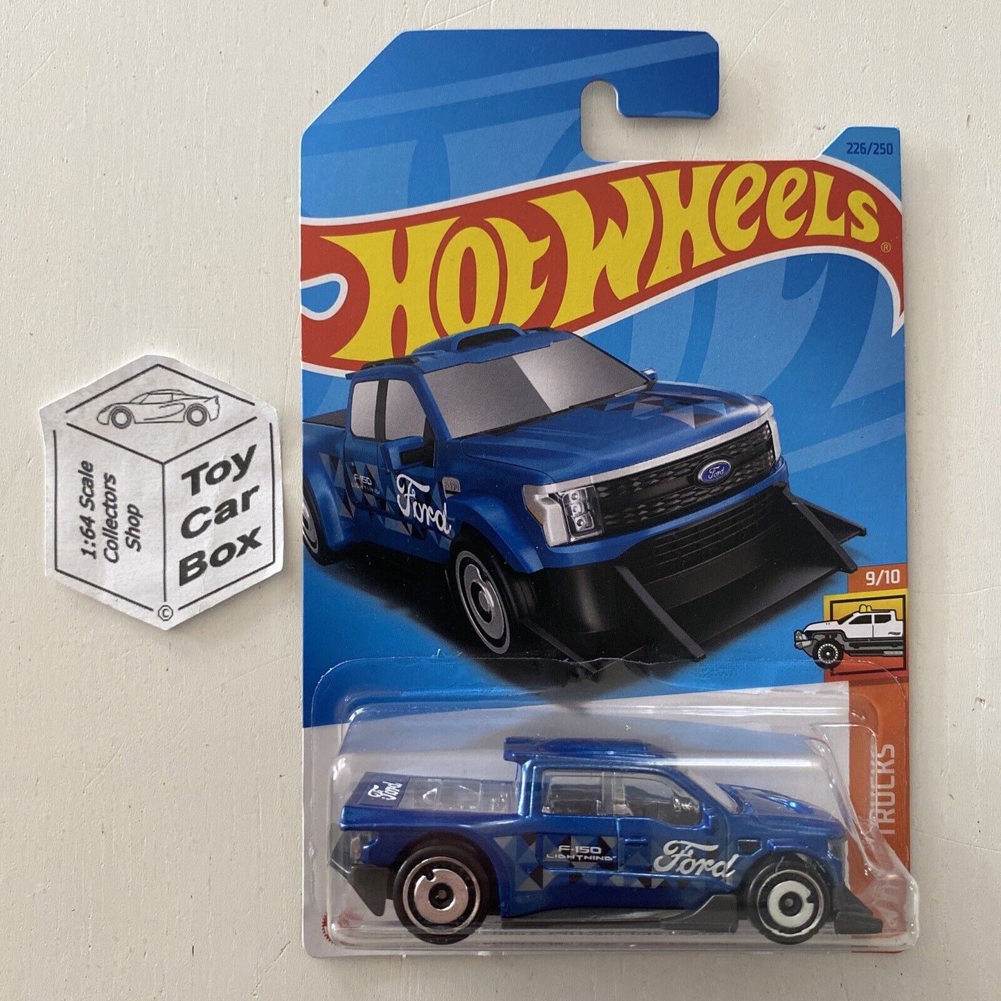 SALE - 2023 HOT WHEELS #226 - Ford F150 Lightning Custom (Blue #9 HW Hot Trucks) A60