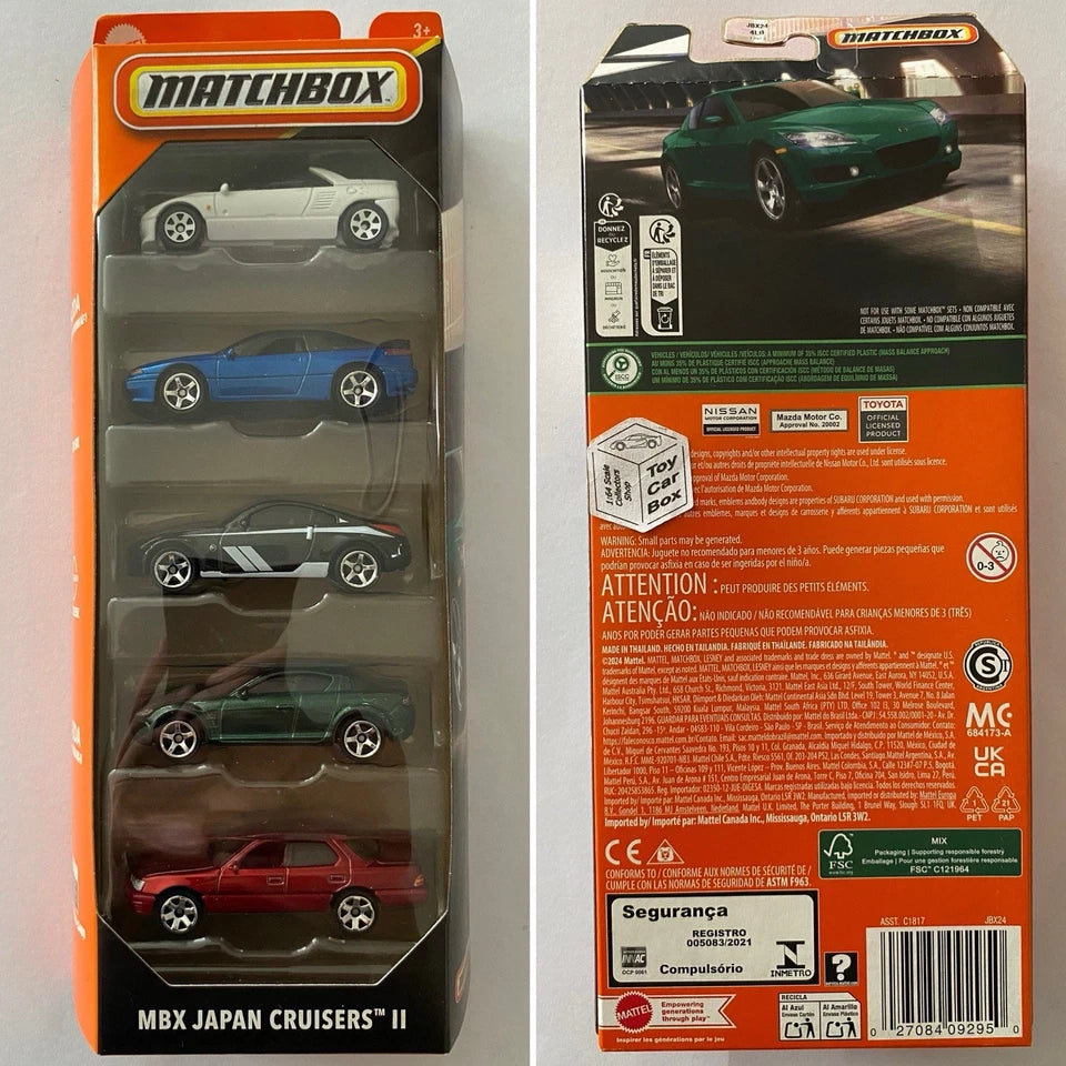 2025 MATCHBOX Japan Cruisers 5 Pack (Autozam, Subaru SVX, 350Z 2025 MATCHBOX Japan Cruisers 5 Pack (Autozam, Subaru SVX, 350Z