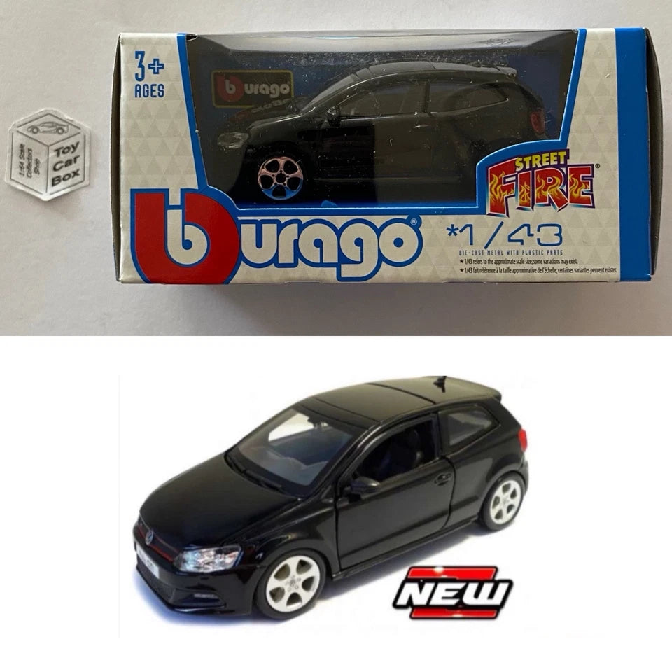 BBURAGO 1/43 - Volkswagen VW Polo GTI (Black - Street Fire) E04g