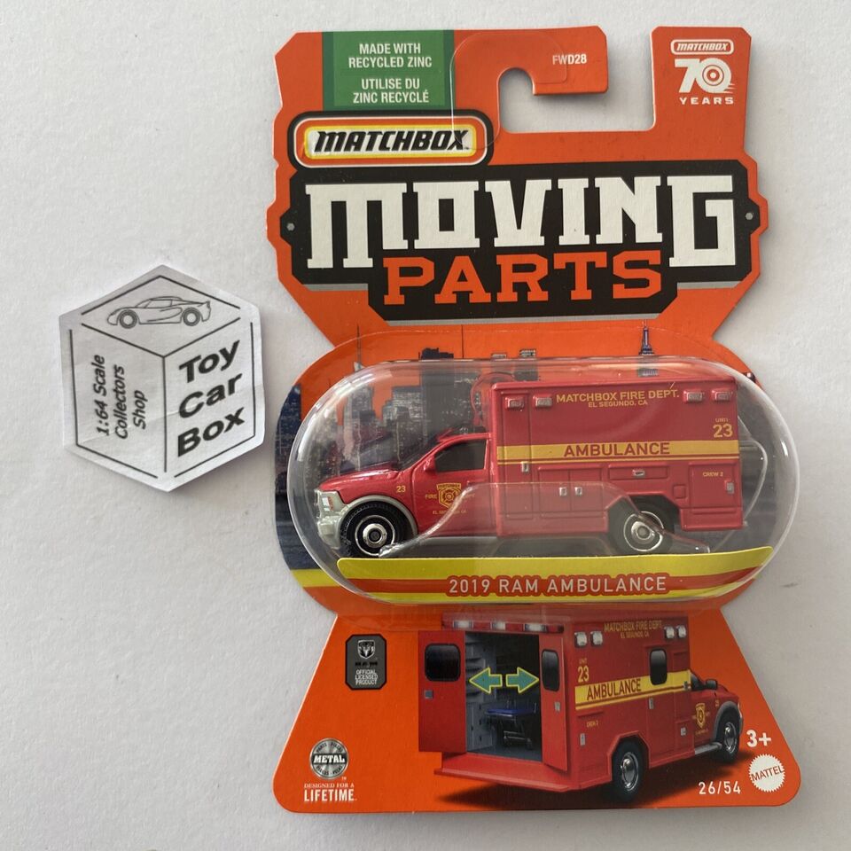 2023 MATCHBOX Moving Parts #26 - 2019 RAM Ambulance (MB Fire Dept El Segundo) D50