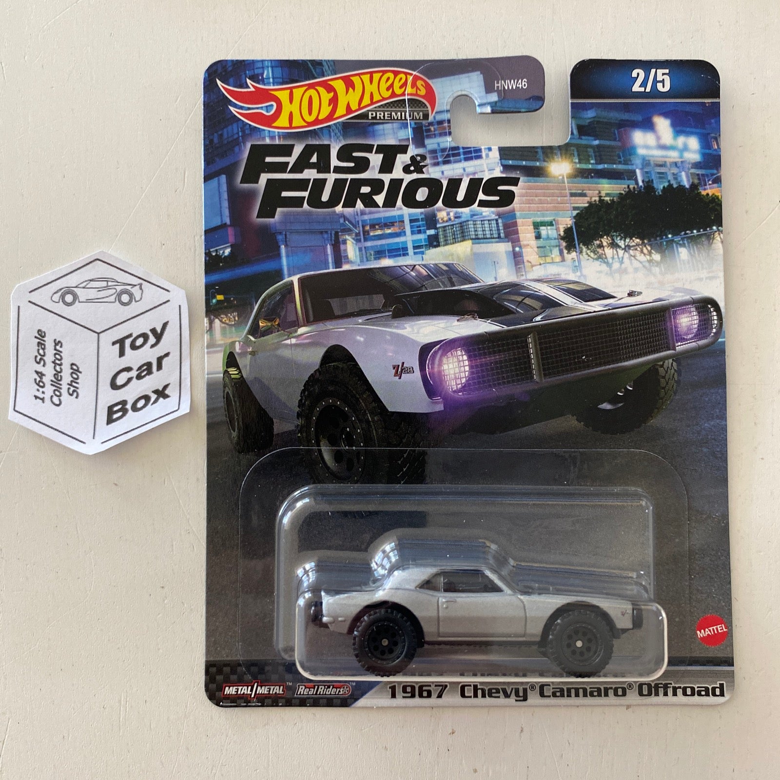 2023 HOT WHEELS Fast Furious 1967 Chevy Camaro Offroad Grey Fur Toy Car Box