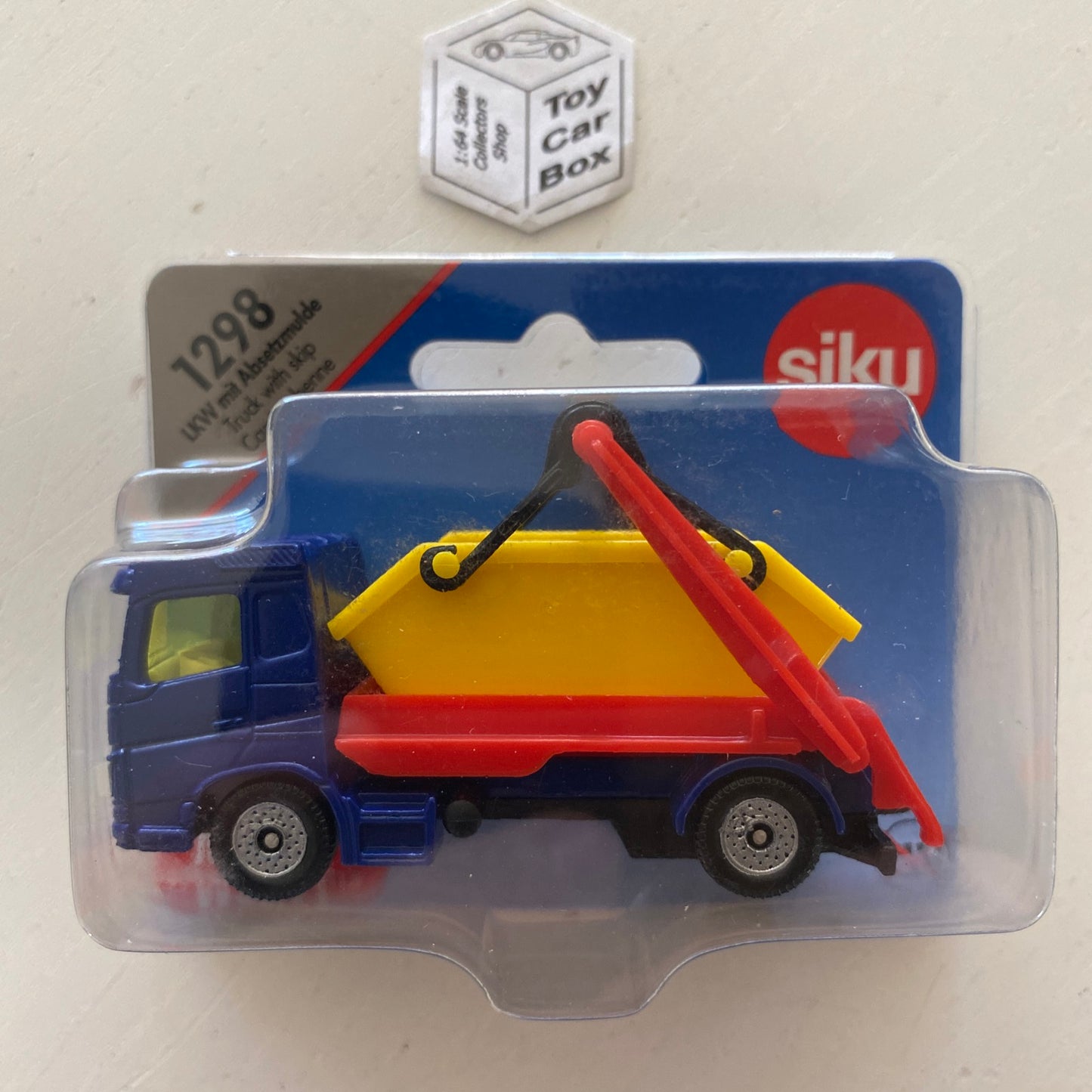 SIKU #1298 - Truck with Skip (Blue - 3” Model, similar size to Matchbox) E50