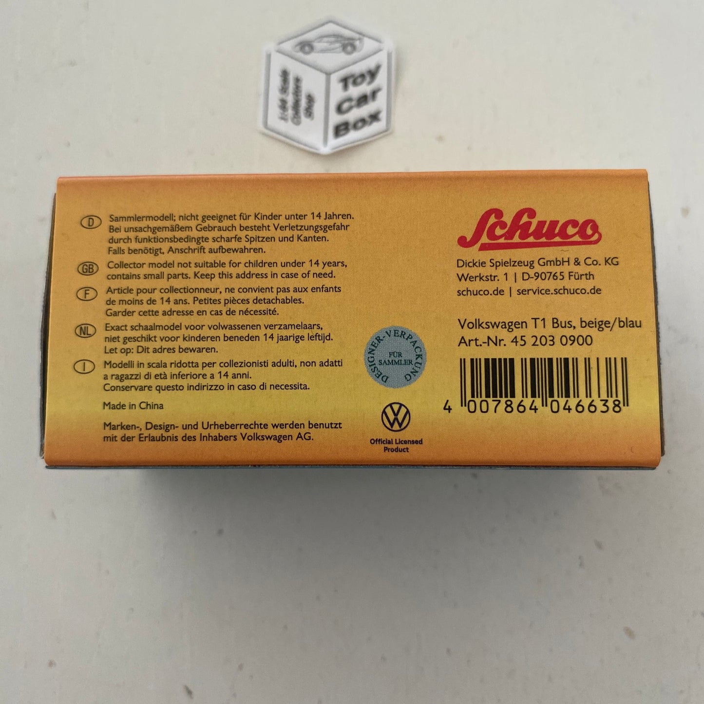 SCHUCO Edition 1:64 - Volkswagen VW T1 Bus (Blue & White) M18g