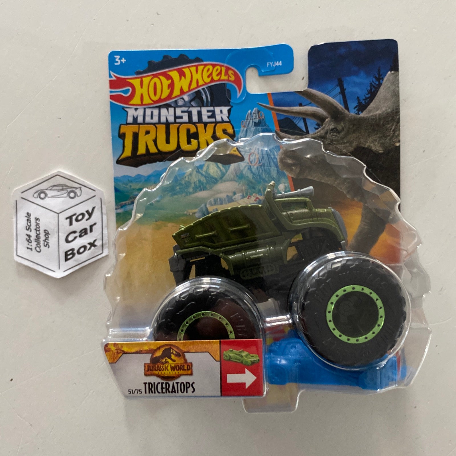 New Hot Wheels 1/64 Monster Trucks Jurassic World Series Triceratops  Dinosaur