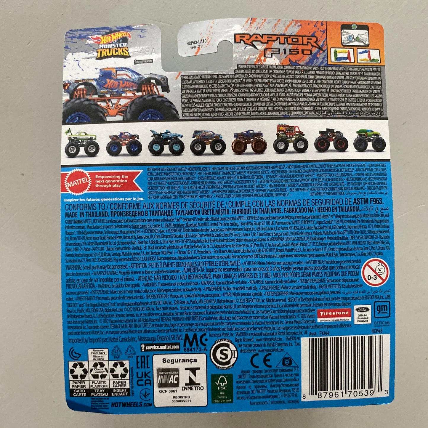 2022 HOT WHEELS Monster Trucks #38 - Ford F150 Raptor (Crash Legends) F00