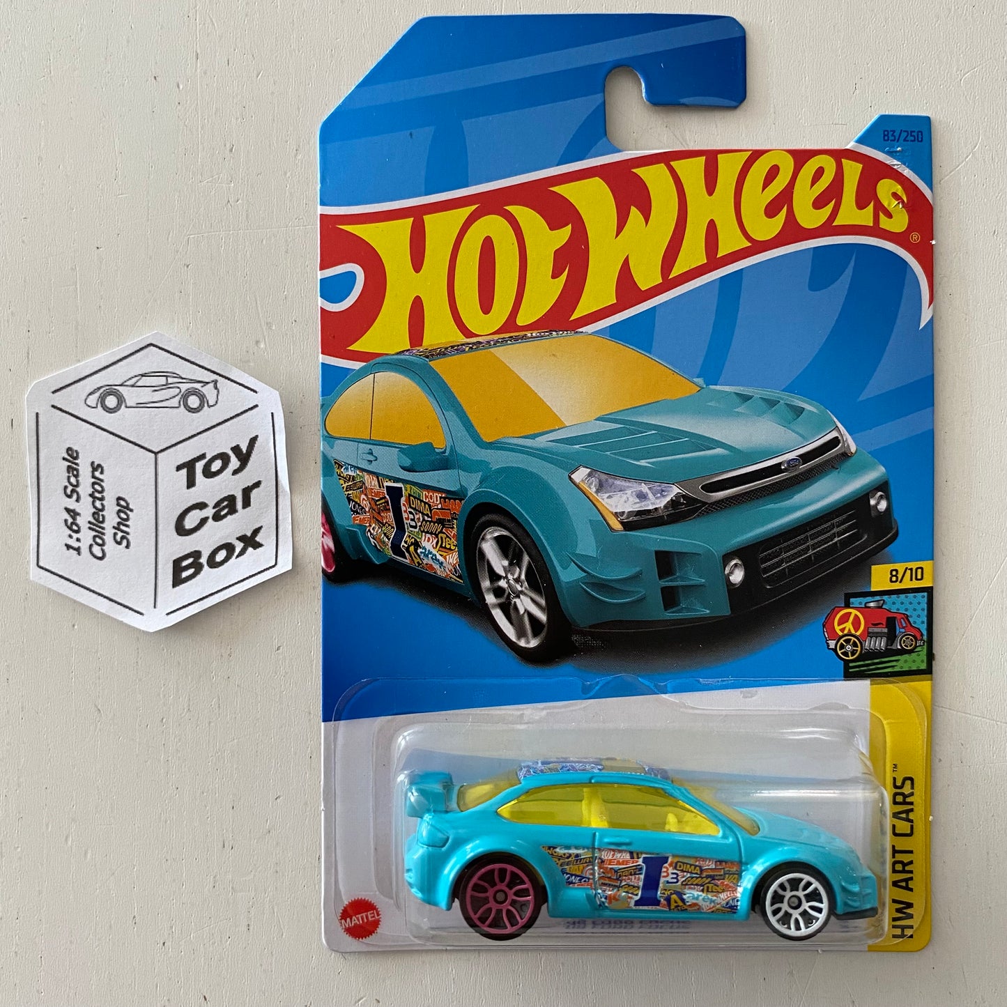 SALE - 2023 HOT WHEELS #83 - ‘08 Ford Focus (Green #8 HW Art Cars - Long Card) B00