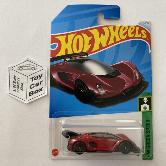 SALE - 2024 HOT WHEELS #13 - Czinger 21C (Red Recolour #1 Green Speed - Long Card) A80