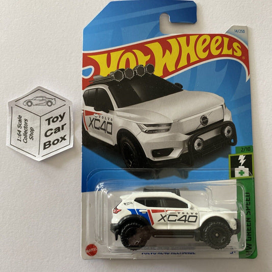 2024 HOT WHEELS #14 - Volvo XC40 Recharge (White #2 Green Speed - Long Card) A80