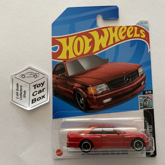 2024 HOT WHEELS #82 - ‘89 Mercedes Benz 560 SEC AMG (Red #8 Modified -Long) A80