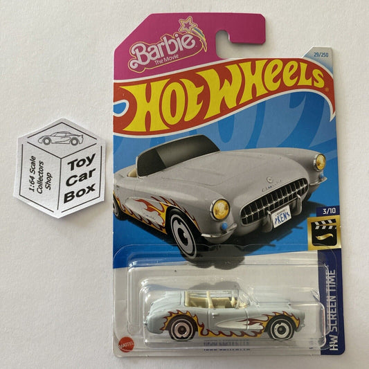 2024 HOT WHEELS #29 - 1956 Chevy Corvette (Barbie #3 Screen Time - Long Card) Z75