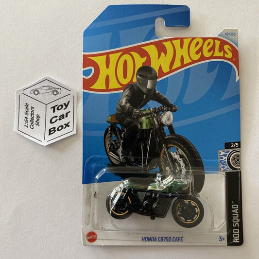 2024 HOT WHEELS #49 - Honda CB750 Cafe Motorbike (Green #2 Rod Squad) Z68