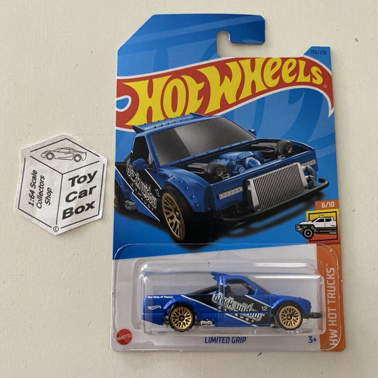 SALE - 2023 HOT WHEELS #190 - Limited Grip (Blue #6 HW Hot Trucks) A80