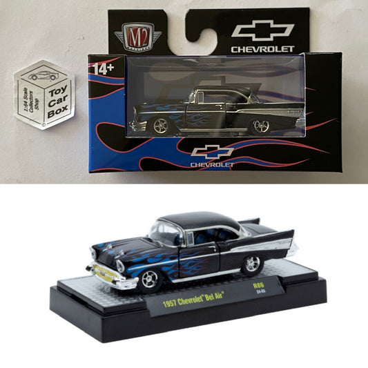 M2 MACHINES - 1957 Chevy Bel Air (Black - Detroit Muscle R86) L92g