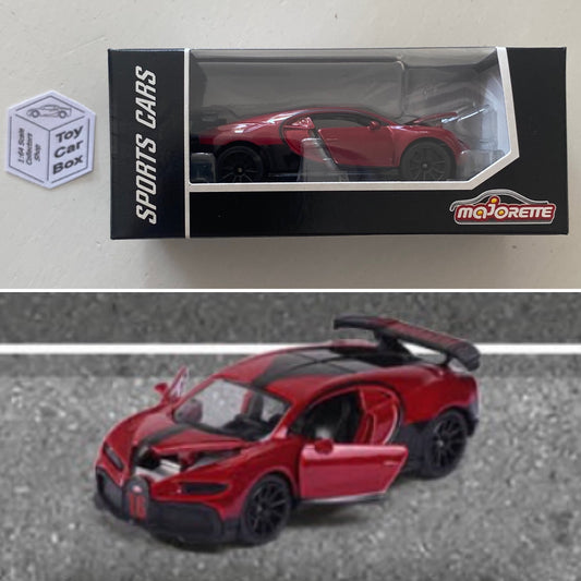 MAJORETTE - Bugatti Chiron Pur Sport (Red - Sports Cars Box) 1/64 Scale* -D72