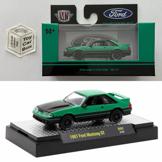 M2 MACHINES - 1987 Ford Mustang GT (Green - Detroit Muscle R92 - 1:64) L92g