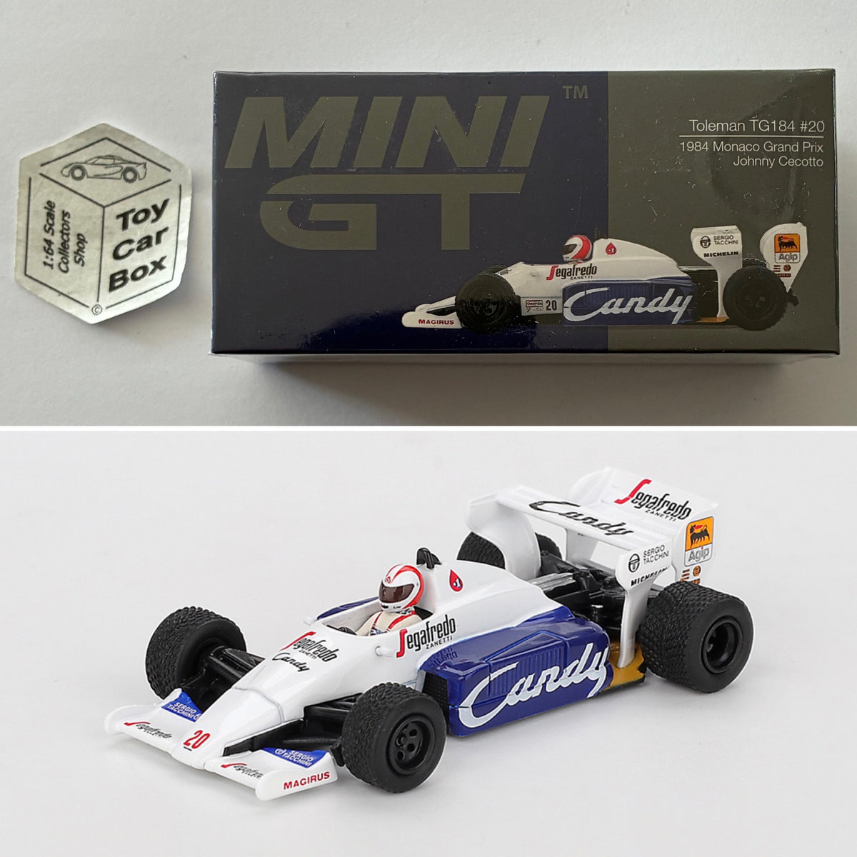 Mini GT #1193 - Toleman TG184 (Formula 1 ‘84 Monaco GP#20 Johnny Cecotto) N50g