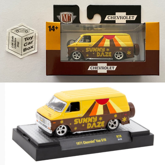 M2 MACHINES - 1971 Chevy Van G20 (Sunny Daze - Detroit Muscle R78 - 1/64) L92g