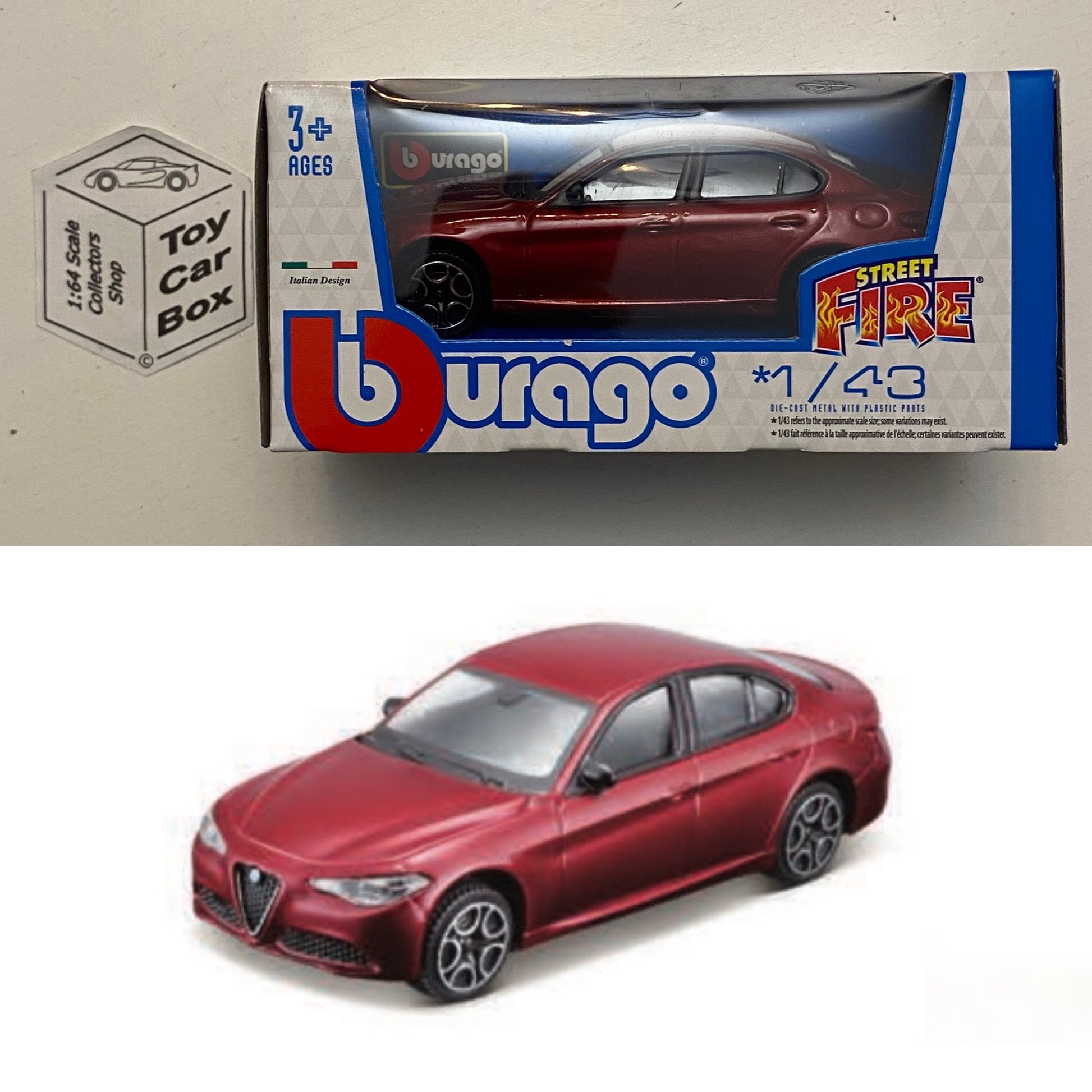 Bburago 1:24 Alfa Romeo Giulia rouge 18-21080 / 15621080R modèle Bburago 1:24 Alfa Romeo Giulia rouge 18-21080 / 15621080R modèle