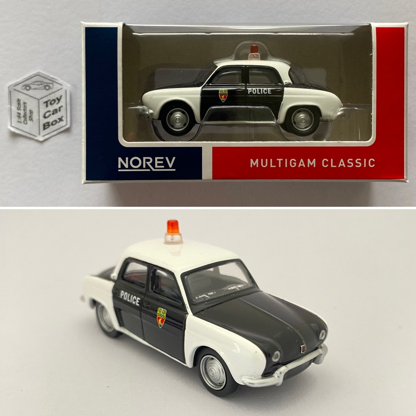 NOREV - 1965 Renault Dauphine (Police - 1:64 Scale - Boxed) E16g