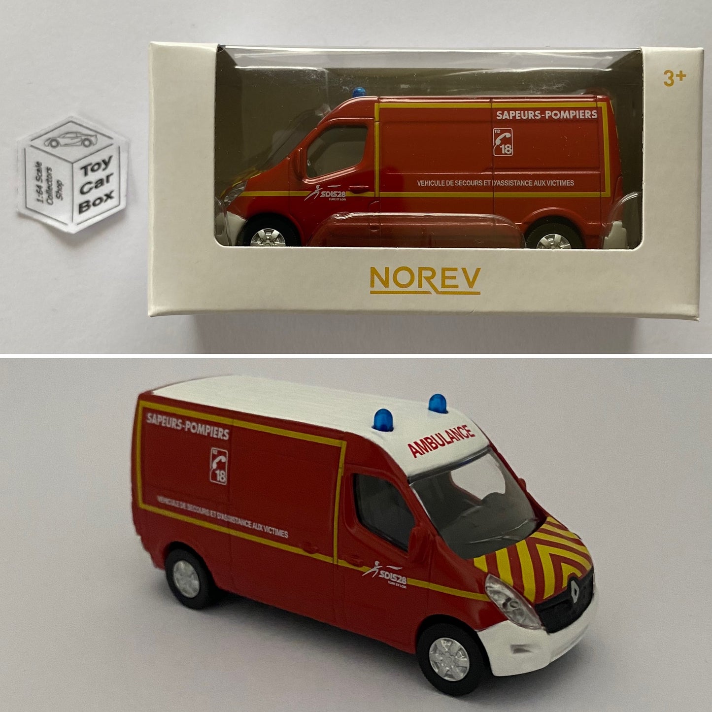 NOREV - Renault Master (Sapeurs Pompiers - 1:64 Scale MiniJet - Boxed) E74g