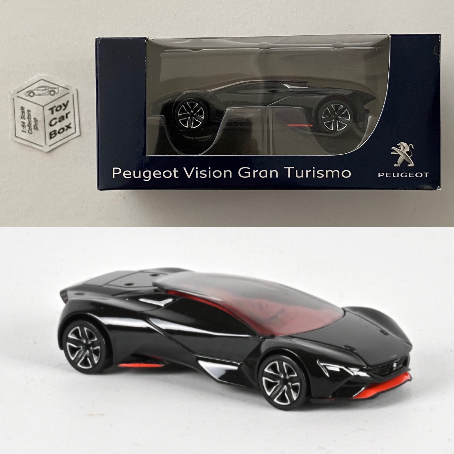 NOREV - 2015 Peugeot Vision GT Concept (Black - 1:64 Scale - MiniJet Boxed) F22g