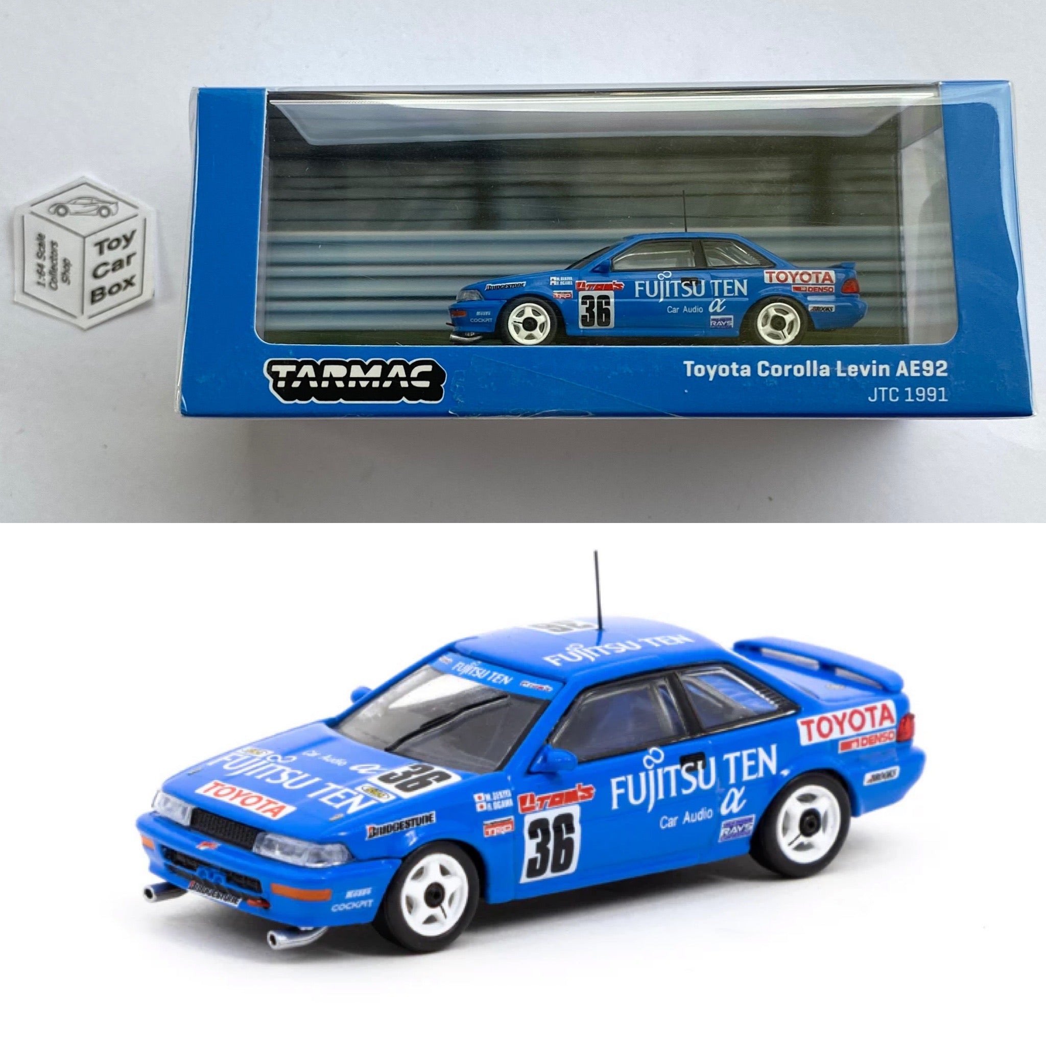 TARMAC - Toyota Corolla Levin AE92 (JTC 1991 Fujitsu Ten - 1/64 Scale) Q64