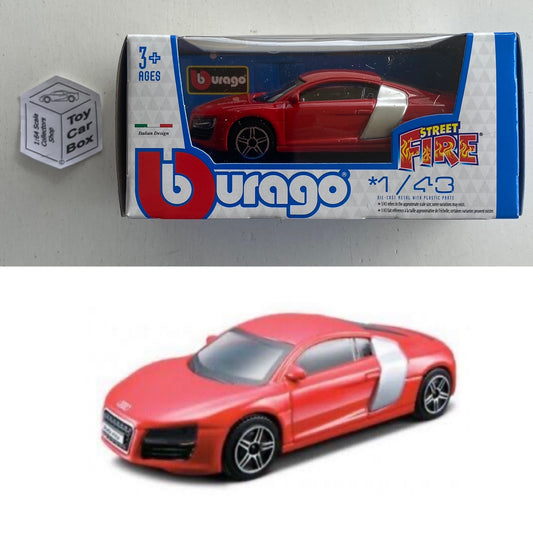 BBURAGO 1/43 - Audi R8 Coupe (Red - Street Fire - Boxed) E78