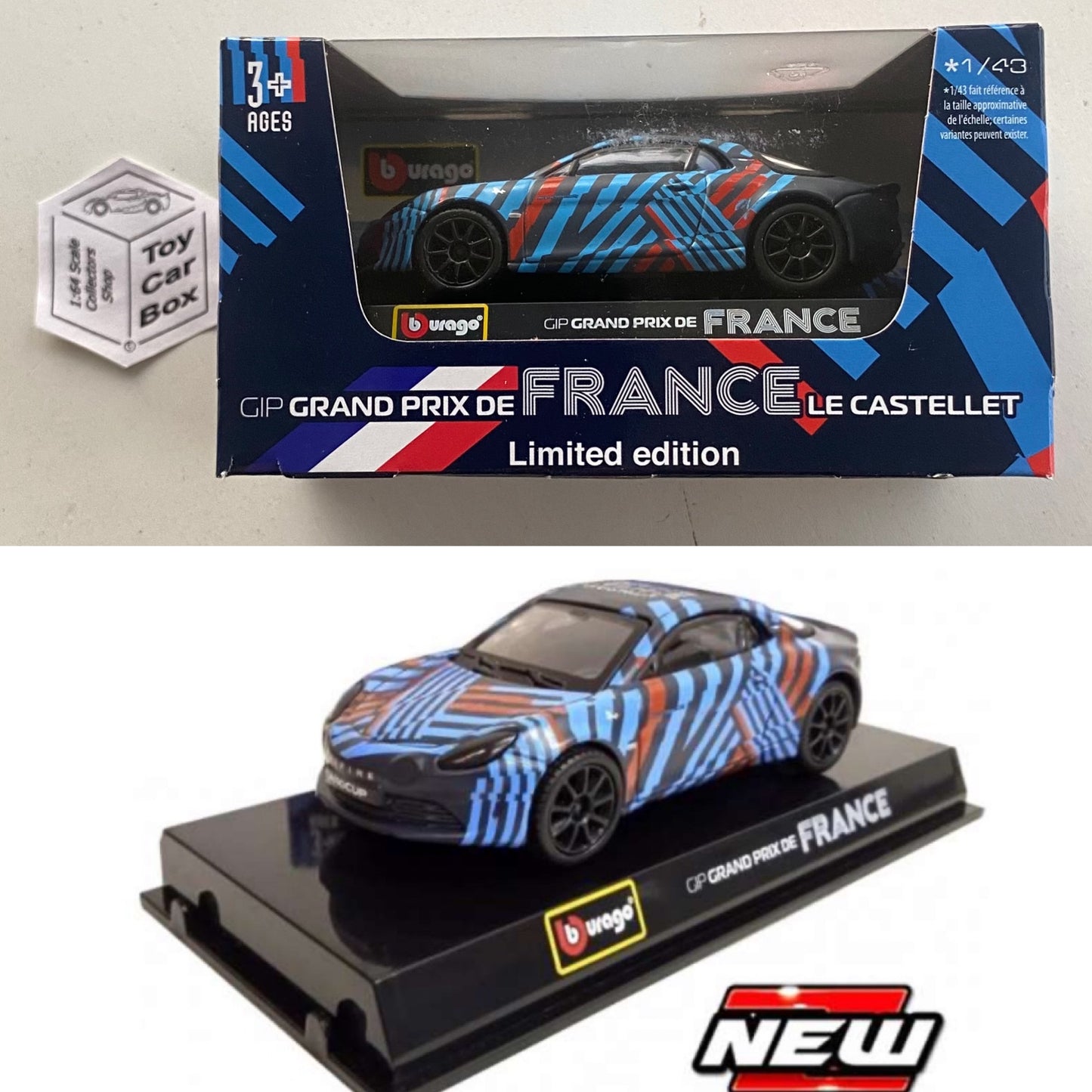 BBURAGO 1/43 - Alpine A110 (Grand Prix De France - Limited Edition - Boxed) E09g