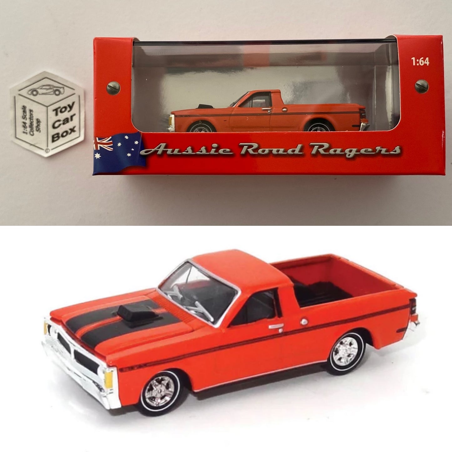 AUSSIE ROAD RAGERS - ‘71 Ford XY Falcon GT Ute (Raw Orange - 1:64) Q48