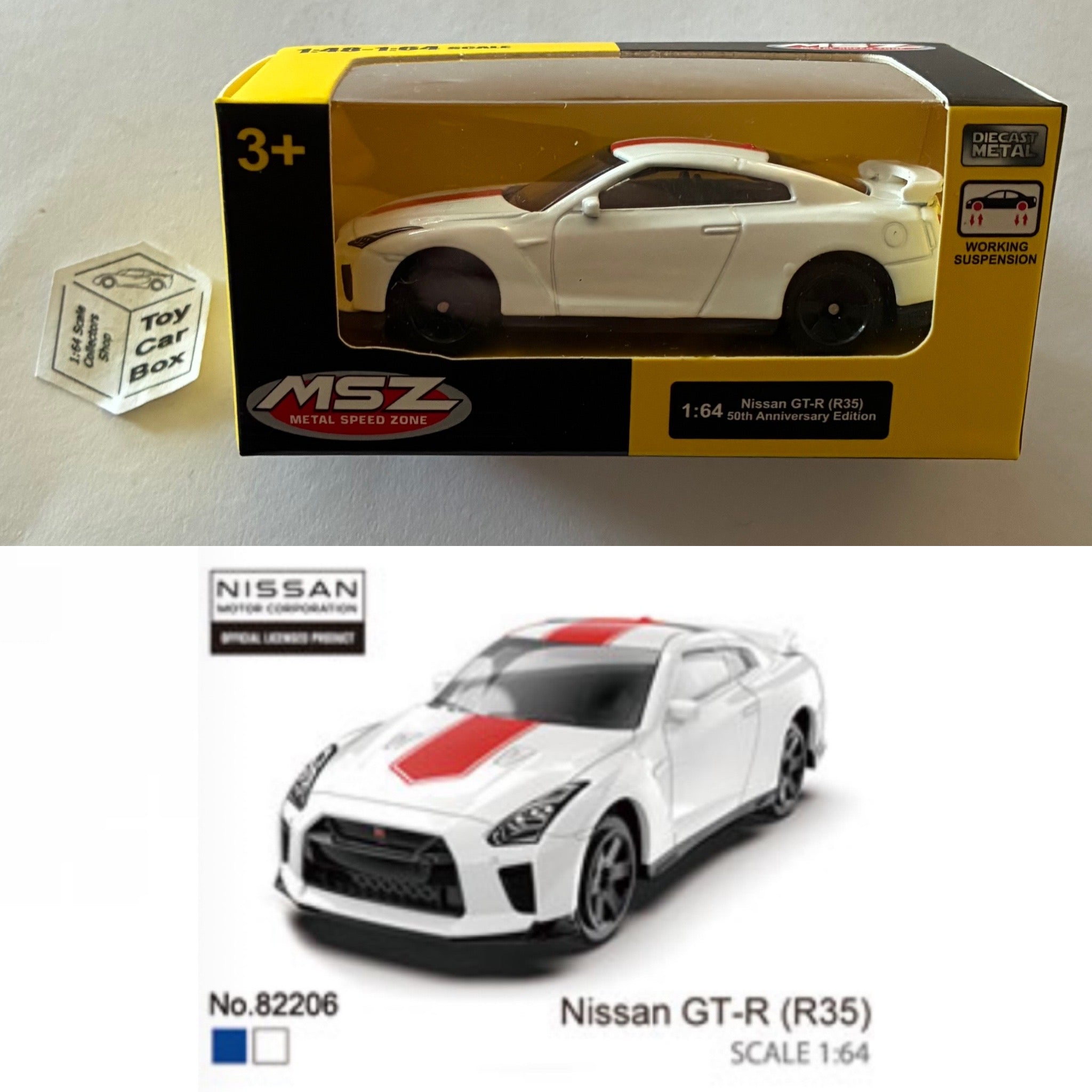 MSZ - Nissan GT-R 50th Anniversary (White - 1/64 Scale* - Boxed