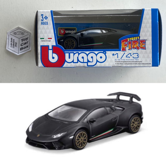 BBURAGO 1/43 - Lamborghini Huracan Performante (Black - Street Fire - Boxed) E78