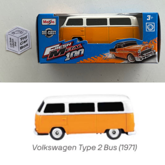 MAISTO Fresh Metal - Volkswagen Type 2 Bus 1971 (Orange 1/64 Scale) B98