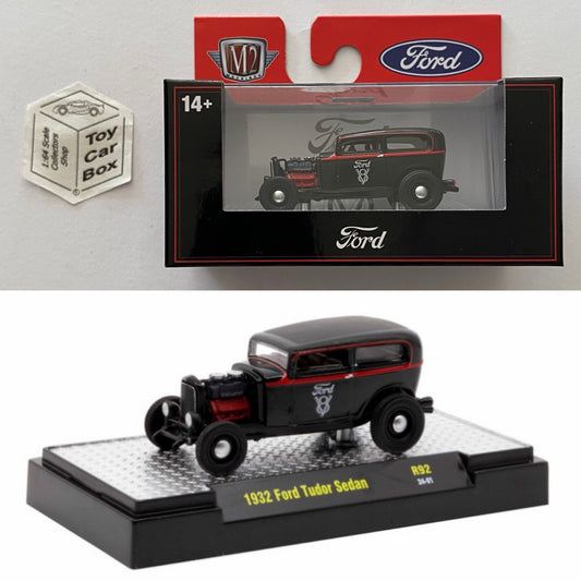 M2 MACHINES - 1932 Ford Tudor Sedan (Black - Detroit Muscle R92 - 1:64) L92g
