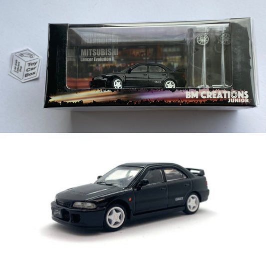 BM CREATIONS - Mitsubishi Lancer Evolution II (1:64 Scale - Black - RHD) N66