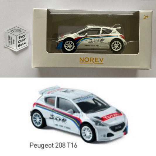 NOREV - Peugeot 208 T16 Rally Car (White - 1:64 Scale MiniJet - Boxed) E74g